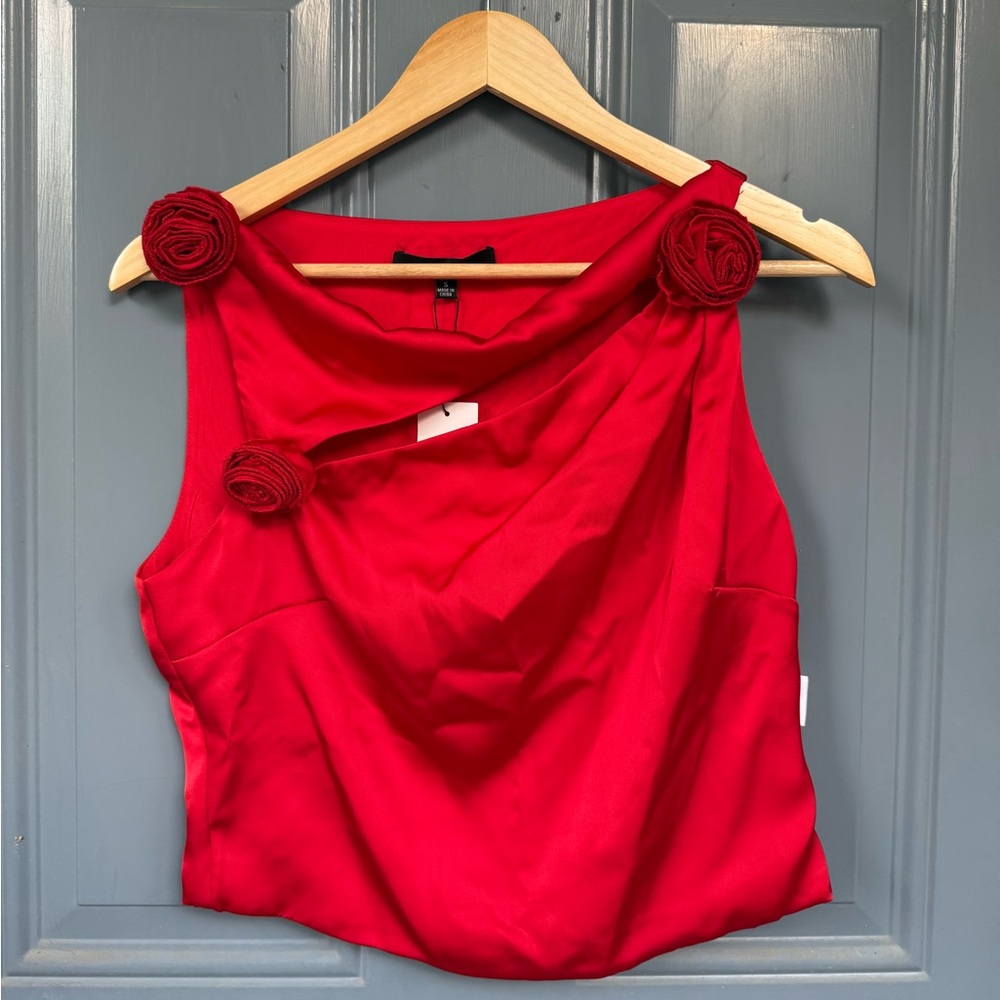 Elegant Red Sleeveless Top